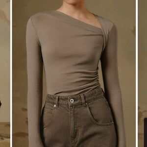 Anthropology Black Asymmetrical Top